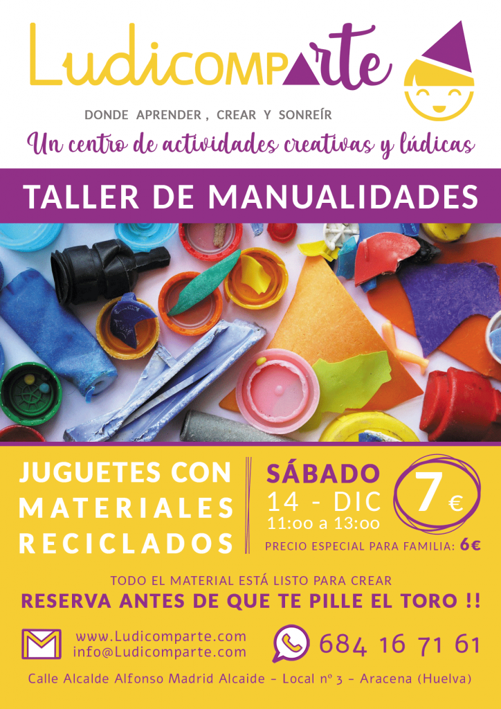 taller manualidades juguetes materiales reciclados