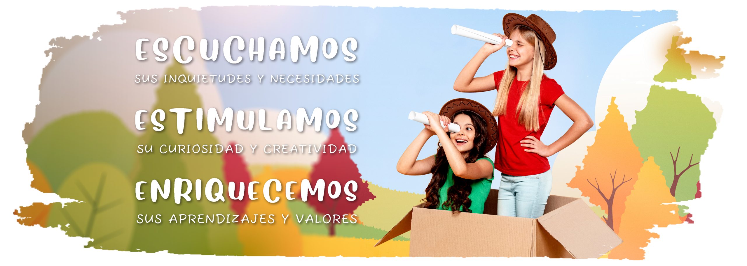 niñas explorando al aire libre